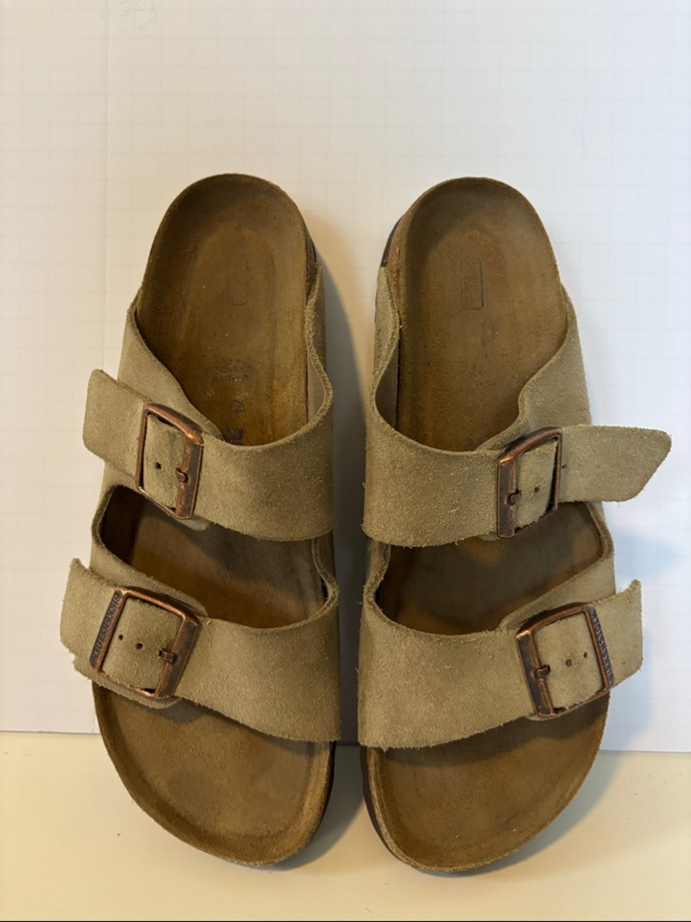 Birkenstock Arizona Suede Sandals in Taupe 41
